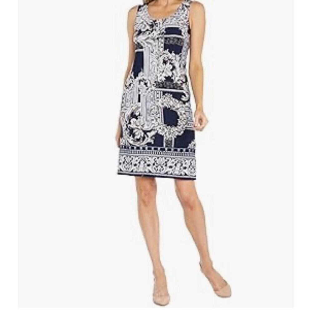 R&M Richards Dress Printed Tank with Textured Detail size 10 NWT
